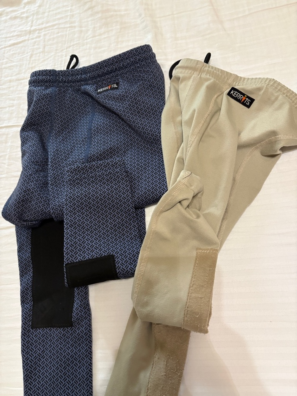 Kerrits Navy Pattern & Khaki Riding Tights Duo